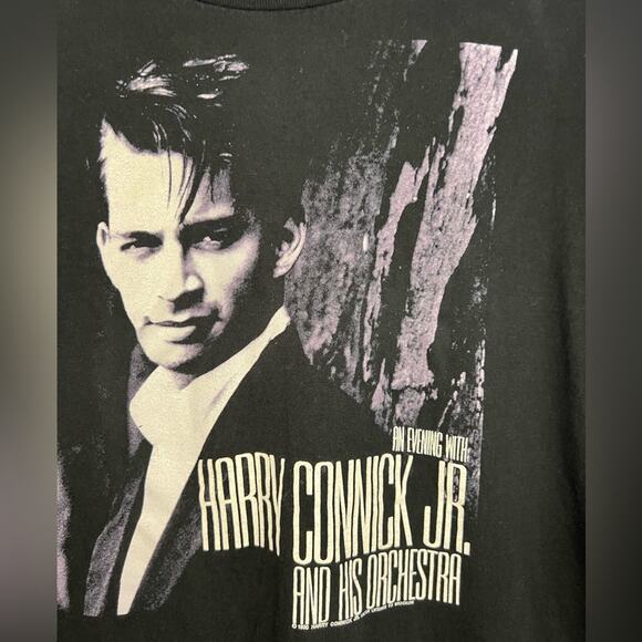 Vintage Harry Connick Jr 90s Brockum Concert Event Black Shirt Size XL NO FLAWS - Picture 3 of 5